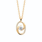 Collier pendentif tourbillon de zircons en plaqué or
