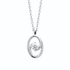 Collier pendentif tourbillon de zircons en argent 925