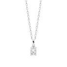 Collier pendentif zircon coussin et trio de zircons en argent 925, vue de face