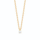 Collier pendentif zircon rectangulaire en plaqué or