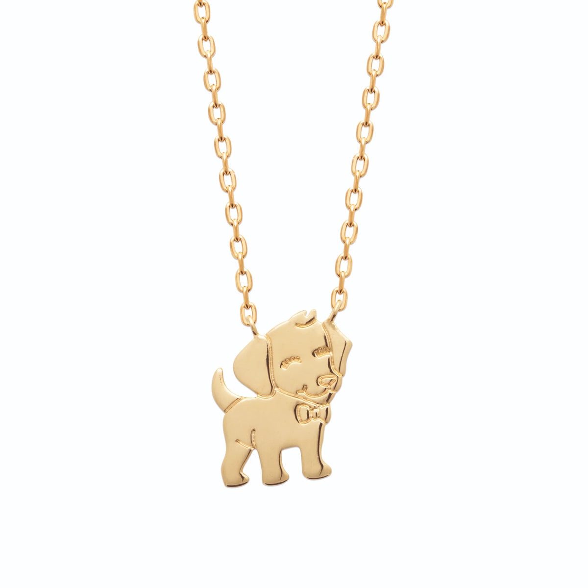 Collier petit chien enfant en plaqué or, 37 cm