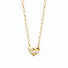Collier petit cœur martelé et grappe de zircons en plaqué or
