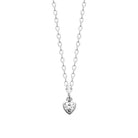 Collier petit cœur et zircon taille cœur en argent 925