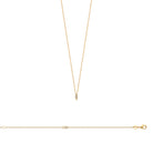 Collier petit losange perlé et double zircon en plaqué or