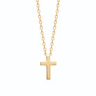 Collier petite croix lisse au poli miroir en plaqué or