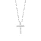 Collier petite croix pavée de zircons en argent 925