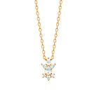 Collier petite fleur de zircons navette et ronds en plaqué or