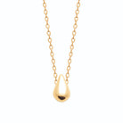 Collier petite goutte bombée lisse et polie en plaqué or