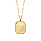 Collier plaque rectangulaire bombée et millegrain en plaqué or