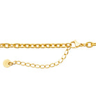 Collier plastron d’anneaux lisses et pastilles martelées en acier doré