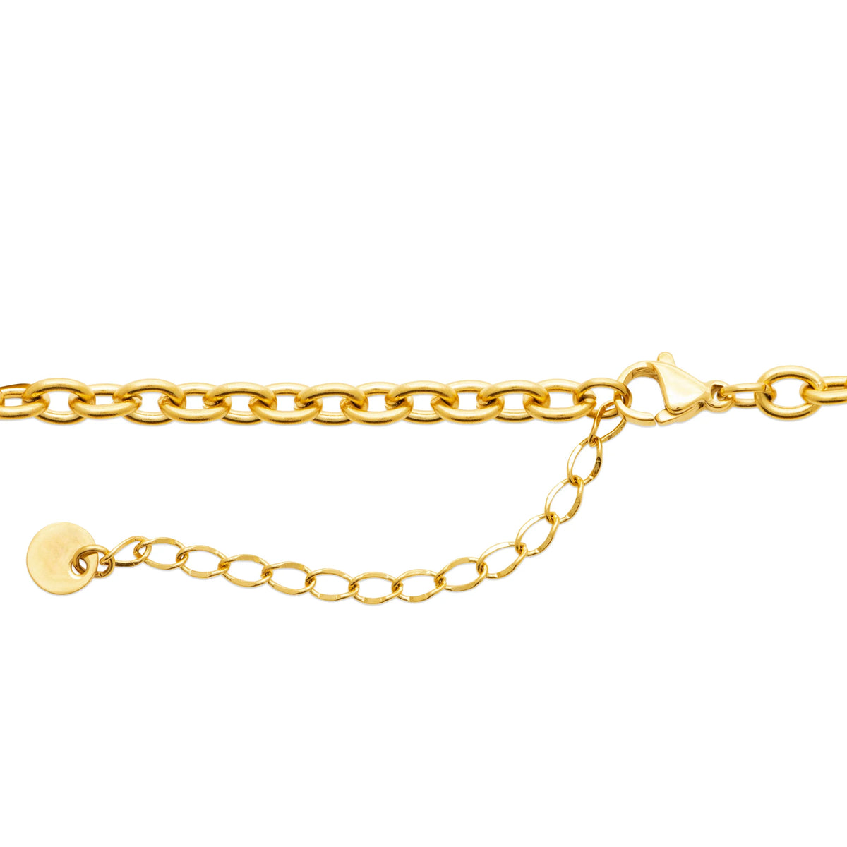 Collier plastron d’anneaux lisses et pastilles martelées en acier doré