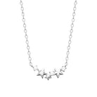Collier plastron en argent 925 formé d’un arc de trois étoiles bombées et de zircons ronds