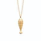 Collier poisson aux écailles ciselées en plaqué or
