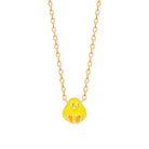 Collier poussin jaune enfant en plaqué or, 37 cm