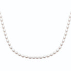 Collier rang de perles d’imitation grain de riz en acier doré