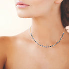 Collier rang de tubes de sodalite et perles dorées en plaqué or
