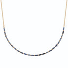 Collier rang de tubes de sodalite et perles dorées en plaqué or