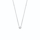 Collier ras de cou zircon serti clos en argent 925, vue de face