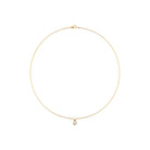 Collier ras du cou zircon rond en serti clos en plaqué or