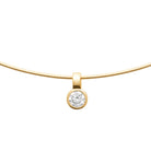 Collier ras du cou zircon rond en serti clos en plaqué or