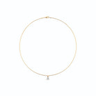Collier ras du cou zircon poire serti à griffes en plaqué or