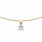 Collier ras du cou zircon poire serti à griffes en plaqué or