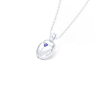 Collier Scarabée en argent et pierre sur mesure Saphir bleu