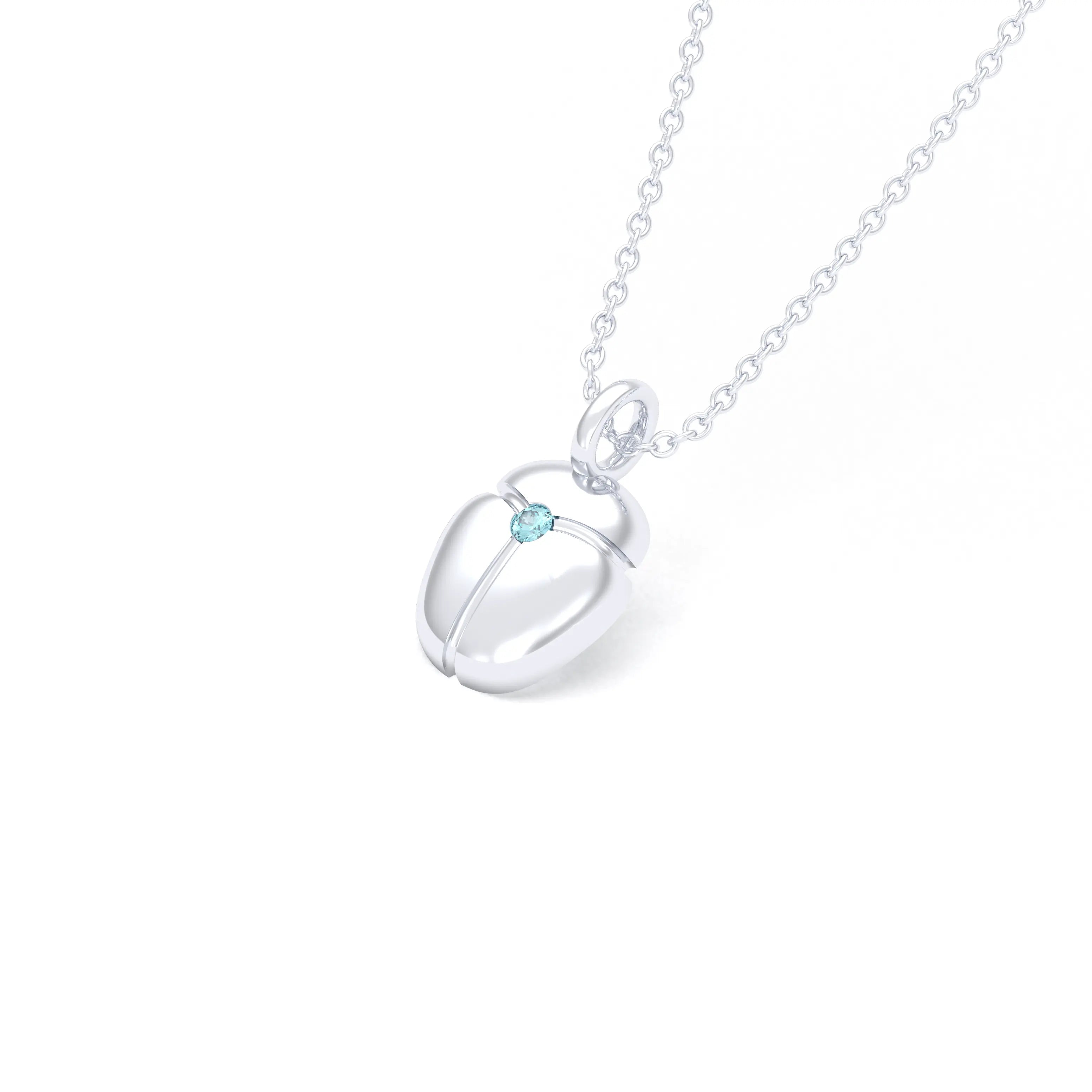 Collier Scarabée en argent et pierre sur mesure Topaze