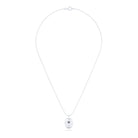 Collier Scarabée en or blanc 18 carats, pierre précieuse au choix