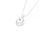Collier Scarabée en or blanc 18 carats, pierre précieuse au choix Emeraude Pendentif avec chaîne