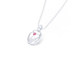 Collier Scarabée en or blanc 18 carats, pierre précieuse au choix Rubis Pendentif avec chaîne