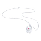 Collier Scarabée en or blanc 18 carats, pierre précieuse au choix