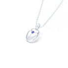Collier Scarabée en or blanc 18 carats, pierre précieuse au choix Saphir bleu Pendentif avec chaîne