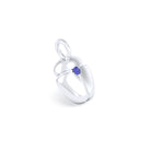 Collier Scarabée en or blanc 18 carats, pierre précieuse au choix Saphir bleu Pendentif seul