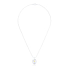 Collier Scarabée en or blanc 18 carats, pierre précieuse au choix