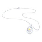 Collier Scarabée en or blanc 18 carats, pierre précieuse au choix