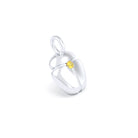 Collier Scarabée en or blanc 18 carats, pierre précieuse au choix Saphir jaune Pendentif seul