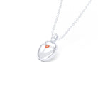 Collier Scarabée en or blanc 18 carats, pierre précieuse au choix Saphir orange Pendentif avec chaîne