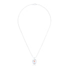 Collier Scarabée en or blanc 18 carats, pierre précieuse au choix