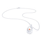 Collier Scarabée en or blanc 18 carats, pierre précieuse au choix