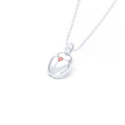 Collier Scarabée en or blanc 18 carats, pierre précieuse au choix Saphir pêche Pendentif avec chaîne