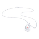 Collier Scarabée en or blanc 18 carats, pierre précieuse au choix