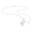 Collier Scarabée en or blanc 18 carats, pierre précieuse au choix