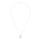Collier Scarabée en or blanc 18 carats, pierre précieuse au choix