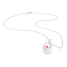 Collier Scarabée en or blanc 18 carats, pierre précieuse au choix