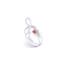 Collier Scarabée en or blanc 18 carats, pierre précieuse au choix Saphir rouge Pendentif seul