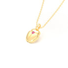 Collier Scarabée en or jaune 18 carats, pierre précieuse au choix Rubis Pendentif avec chaîne