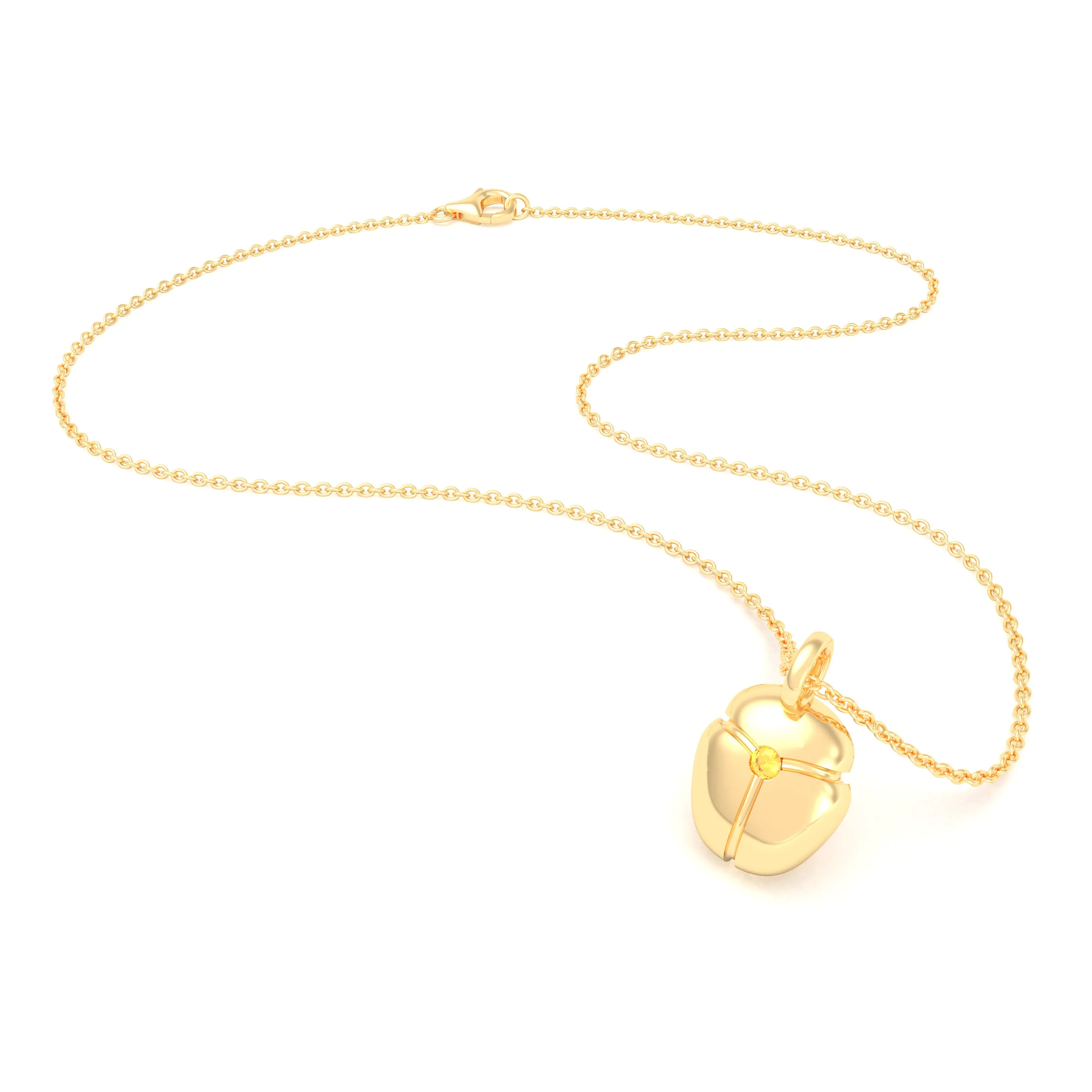 Collier Scarabée en or jaune 18 carats, pierre précieuse au choix