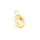Collier Scarabée en or jaune 18 carats, pierre précieuse au choix Saphir orange Pendentif seul