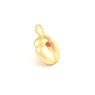 Collier Scarabée en or jaune 18 carats, pierre précieuse au choix Saphir rouge Pendentif seul